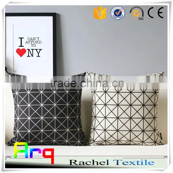 New Design Korean/Japan Modern Style -Black and White Linen Cotton Jacquard Printed Material for Car Cushion Set, Office Cushion photo-2