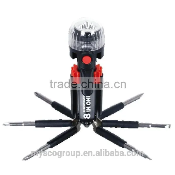 8 IN 1 Multi-screwdriver Torch/Hand Tool Sets