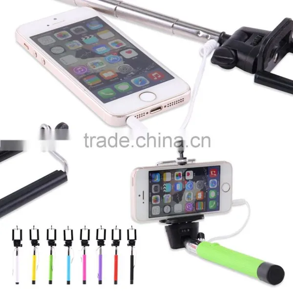 2015 Hot Portable in Pocket Walking Stick Selfie Stick With Wired Cheap Price