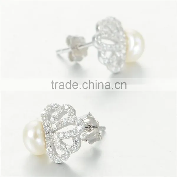 Freshwater Pearl Jewelry,Latest Design of Pearl Earrings for Women FE279 photo-2