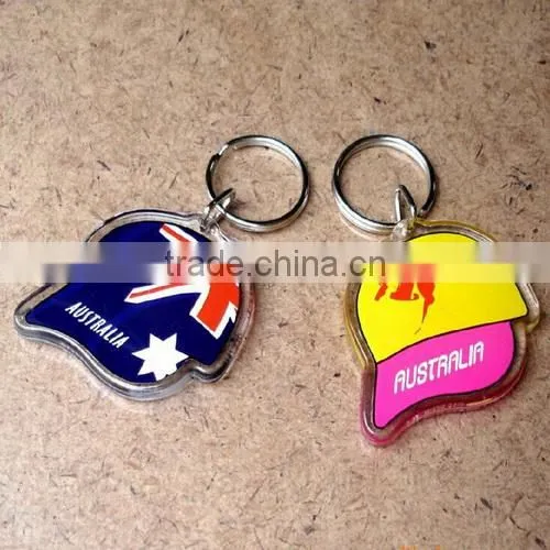 Promotional Acrylic Cap Shaped Keyrings