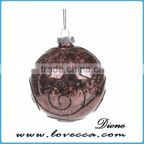 Shine--blown Glass Christmas Ornament Crafts Transparent Xmas Glass Ball photo-3