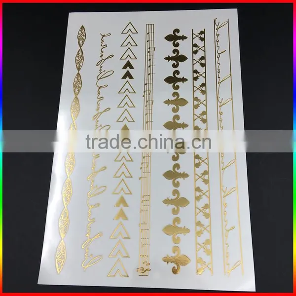 Custom Tatoo Gold Metallic Temporary Body Jewelry Tattoo photo-2