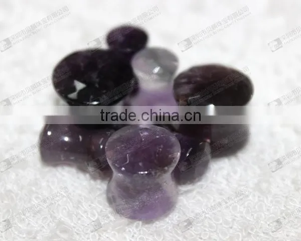 Natural Amethyst Double Flare Gemstone Ear Plugs,ear Piercing Plugs photo-4