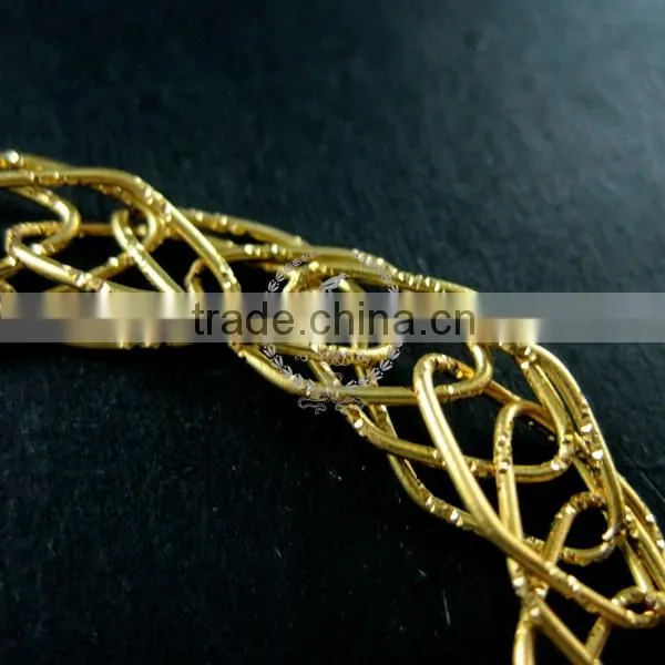 19cm Raw Brass Faceted Rhombic Link Fashion DIY Bracelet Supplies 1900078 photo-4