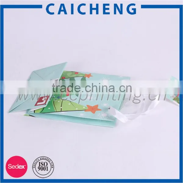 Promotional Christmas Gift Paper Bag With Ribbon Handle photo-4