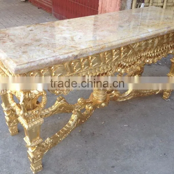 gold console table