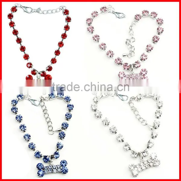 2016 Diamond Pet Dog Cat Tie Crystal Rhinestone Collar Necklace Accessories photo-4