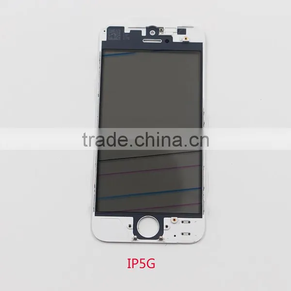 Front Cover Glass With Cold Press Cold Glue Frame With OCA With Original Polarizer for Iphone5 5s 5c photo-2