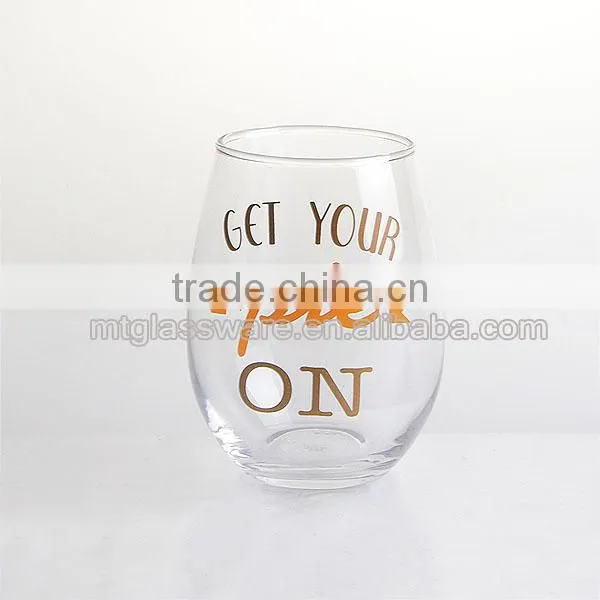 "GET YOUR PIE ON"Decal Stemless Wine Glass Cup photo-2