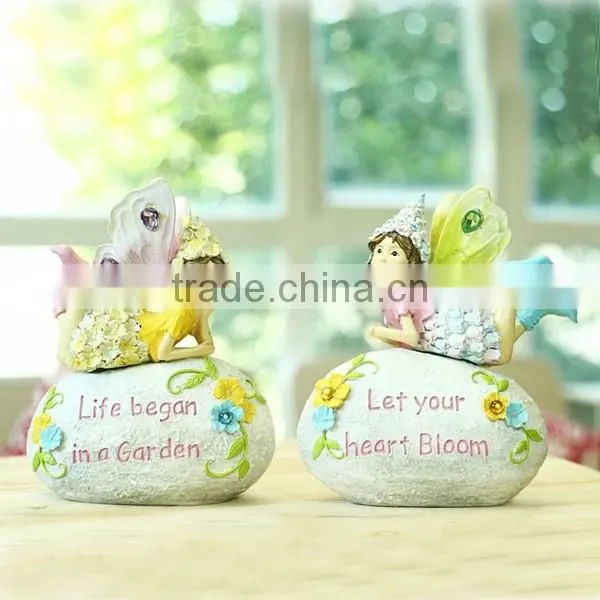 Small Garden Stone Outdoor Fairy Statues Pink Fairy Figurines for Sale photo-6