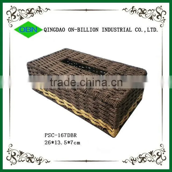 Handmade Decorative Recycled Paper Woven Napkin Holder Basket photo-2