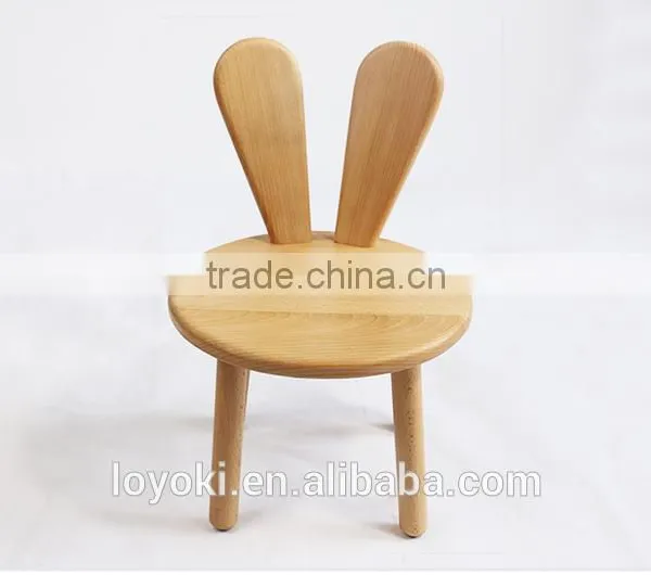 Creative Design Rabbit Model Kids Bench Solid Beech Wood Child Chair for Kids Play Room Kindergartens Chair Kids photo-2