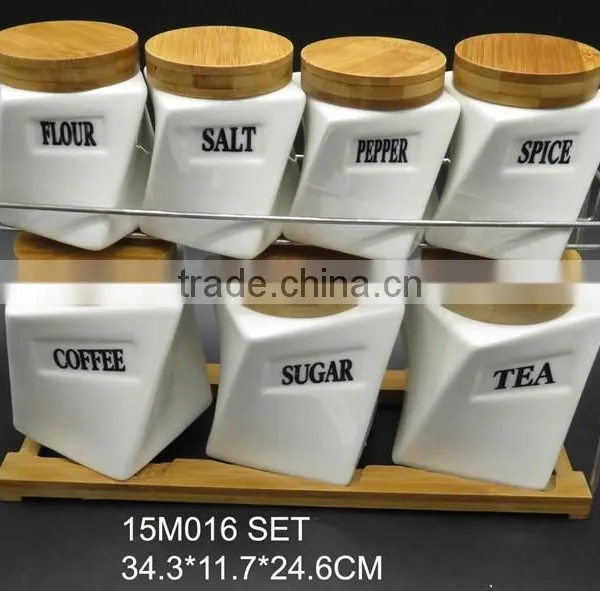 With Bamboo Lid And Sealed Ring Canister Set Kitchen Jar photo-5