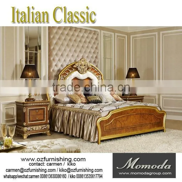 YB62 Luxury Antique Solid Wood Italian Style Night Stand Bed Side Table for Bedroom Furniture photo-2