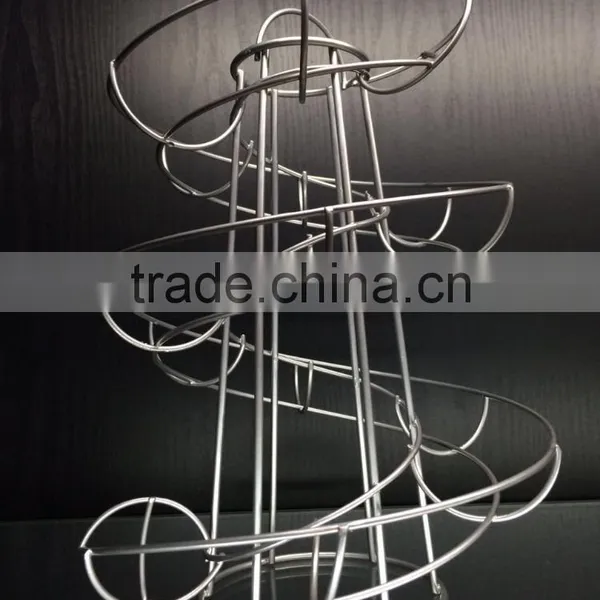Novelty ECO-friendly Iron Wire Black Silver Metal Egg Stand Rack Spiral Egg Holder for Kitchen Storage photo-4