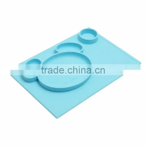 Kids Silicone Square Shaped Snack Trays Hot Selling Silicone Baby Plates photo-5