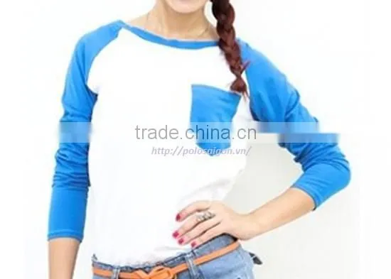 Women t - Shirt 3/4 Sleeve Raglan Baseball, 100% Cotton photo-3