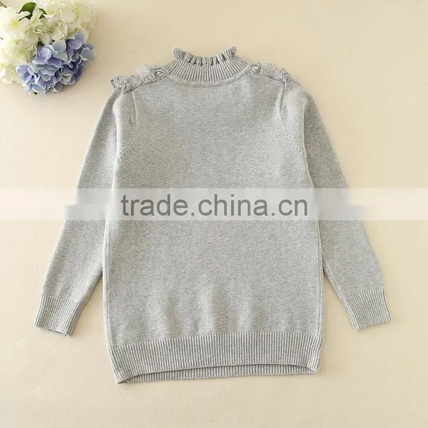 Long Sleeve Spring Sweaters Kids Fashion Turtleneck Clothes Children Good Quality Girls Grey Sweaters Wholesale photo-2