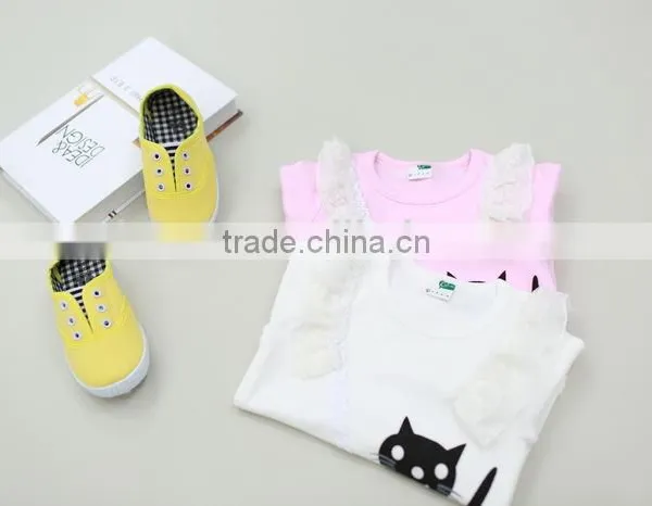 Cartoon Cat Print Children Long Sleeve Lovely Kids Brand t Shirt photo-2