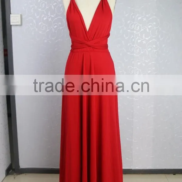 Yihao 2016 Special Offer Natural V-neck Vestidos De Fiesta Women Long Sexy Strapped Lady Party Maxi Summer Dress photo-5