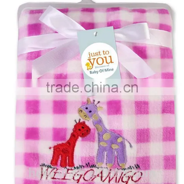 China Supplier Custom Cartoon Embroidered Baby Fleece Blanket photo-3