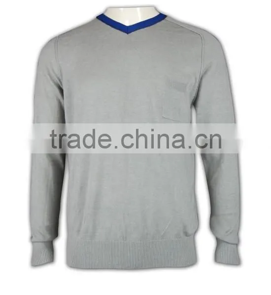 ISO9001/BSCI Manufature Blank Light Grey Acyclic Varsity Sweater photo-2