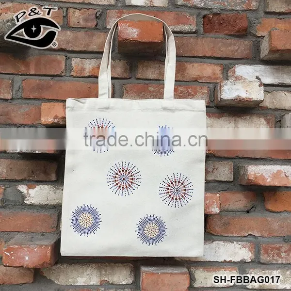 2017 Rhinestone Transfer Printed Logo Gift Canvas Bag for Shipping Wholesale Handle Tote Bags photo-2