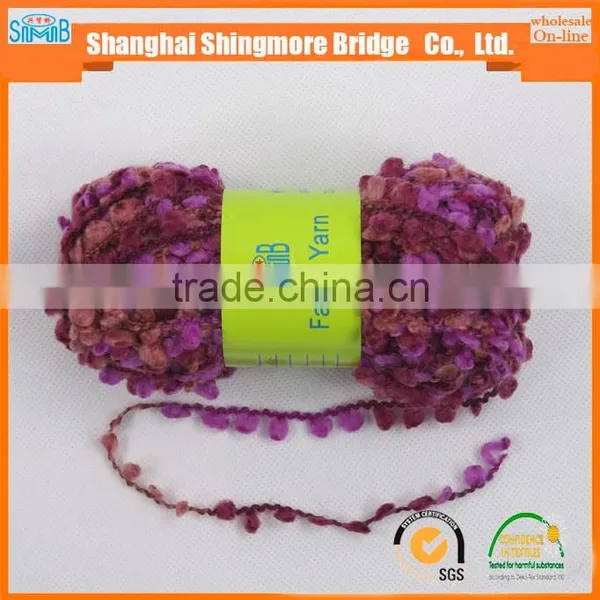 Chiina Fancy Yarn Supplier Cheap Sales High Standard 100% Polyester Boucle Yarn With Balls for Knitting photo-3