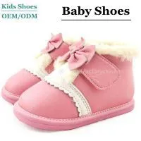 2014 Newest Winter Wholesale Soft Genuine Leather Girls Toddler Baby Boots Infant Shoes Factory photo-2
