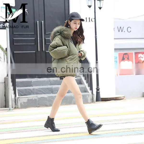 2017 Hot Selling New Design Women Real Big Raccoon Fur Collar New Down Coat photo-3
