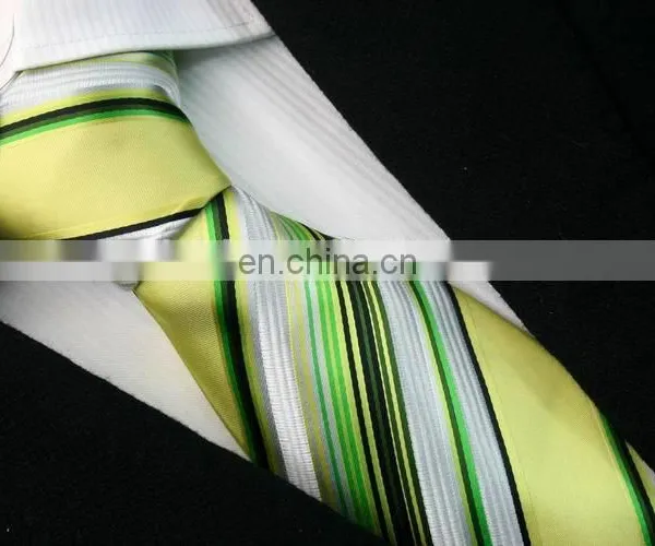 Men High Quality Decoration Plaid and Stripe Pattern Green Clean Neck Tie photo-2