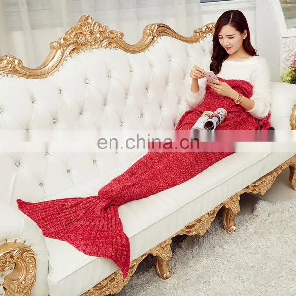 Wholesale Custom 100% Acrylic Fibers United Fashion Mermaid Tail Blanket photo-5