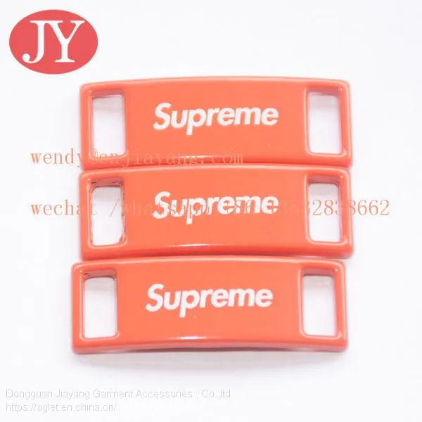 Jiayang Red Color Print Logo High Quality Shoes Shoelace Charm Tag photo-2