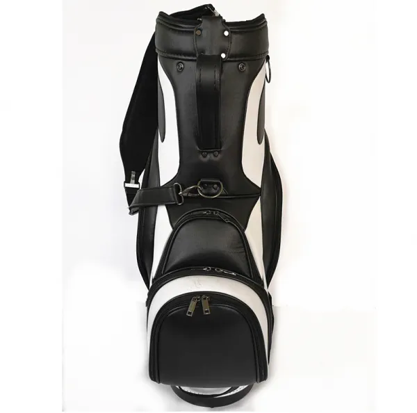 2019 New Black/white Contracted PU Leather Barrel Golf Club Bag photo-4