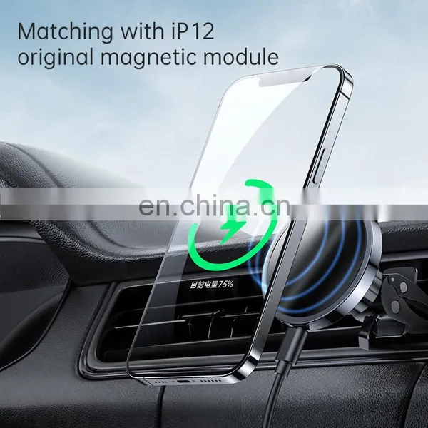 OEM Cargadores 15W Fast Charging Air Vent Car Phone Holder Mount Magnet Magnetic Wireless Charger for IPhone 12 photo-6