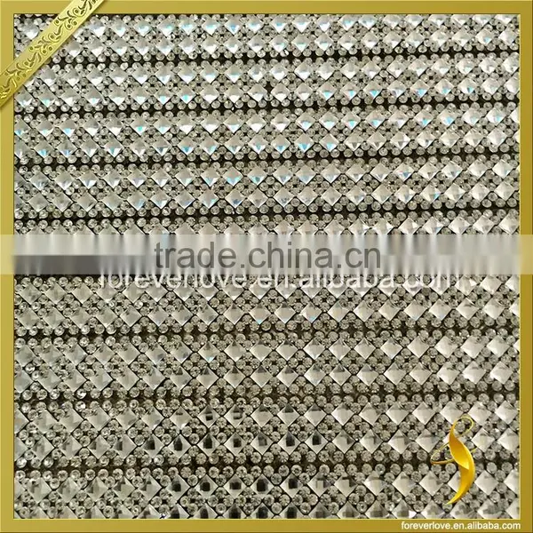 Bling Diamante Trimming Glue Hot Fix Rhinestone Crystal Net Mesh FRM-201 photo-2