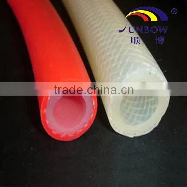 4.0MM I.D Fiber FDA Approval Braid Reinforced High Temperature Silicone Rubber Tubing/Tube For Coffee Maker photo-5