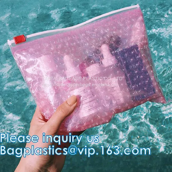 Re-close Lipstick Mascara Travel Packaging, Bubble Padded Zipper Bag, Cushioned Postal Bags With Zipper photo-4