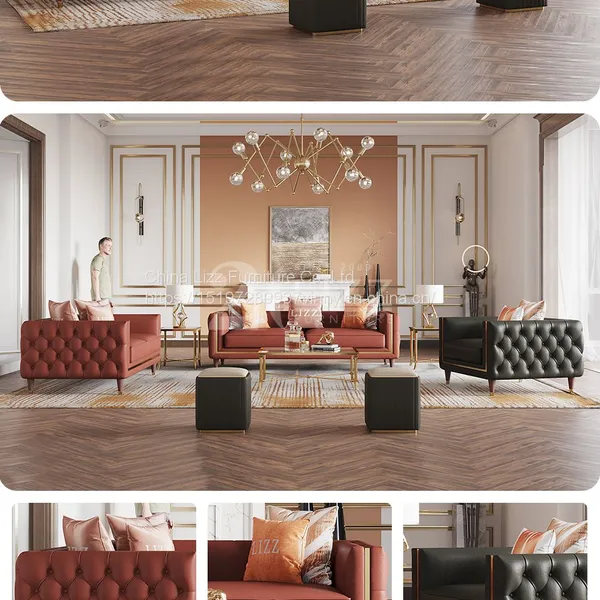 UAE Arabic Furniture Modern Sectional 1+2+3 Seater Fabric Sofa photo-5