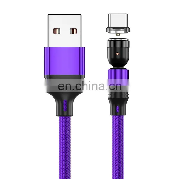 Wholesale 1M 2M 3PIN 540 Rotation Fast Charging Type C 3 In 1 Usb Charging Cable Magnetic Data Cable for Iphone photo-4