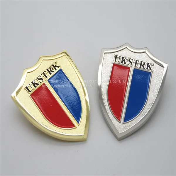 Metal Craft Logo Embossed Clothing Lapel Pin Custom Logo Nameplate Brooch Metal Badge Pin
