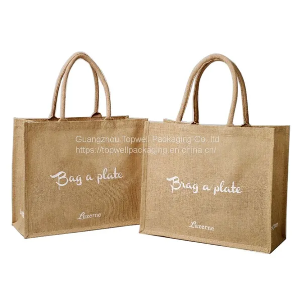 Wholesale Plain Hessian Shopper Bag Custom Printed Large Natural Eco Friendly Burlap Jute Shopping Tote Beach Bag With Logos photo-3