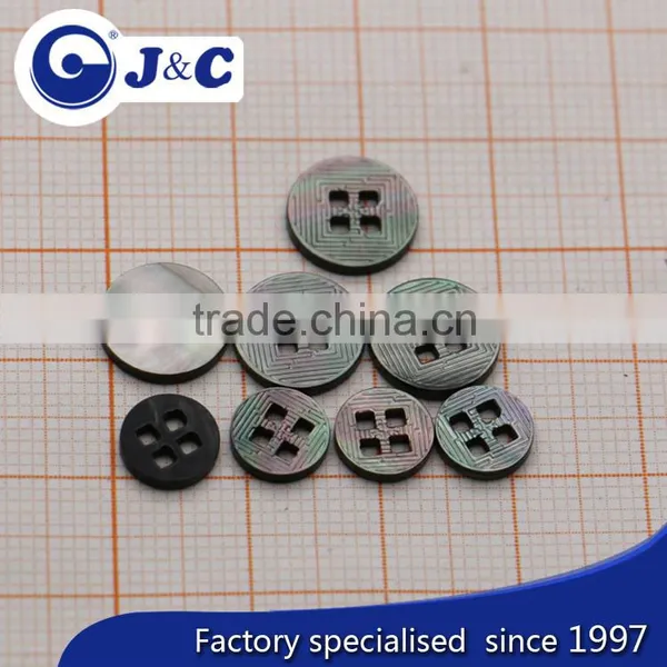 Black MOP Shell Buttons, Mother of Pearl Shell Buttons With Square Holes photo-4