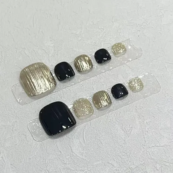 [Toe Nail Collection] Handmade Wearable Toe Nail Tips Cat-Eye Design Gel-Type Artificial Nails Ready-Made Toenail Art