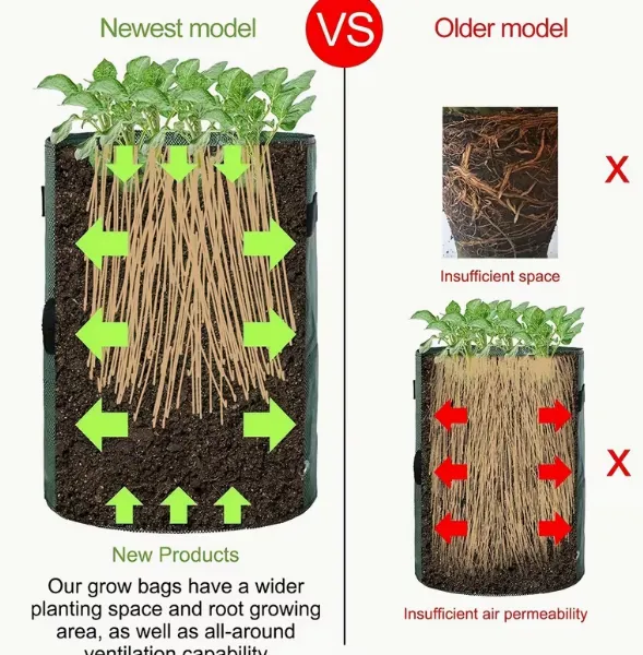 Amazon Hot Sale Garden Potato Grow Bags Fabric Planting Bags With Window and Handles for Home Gardening photo-3
