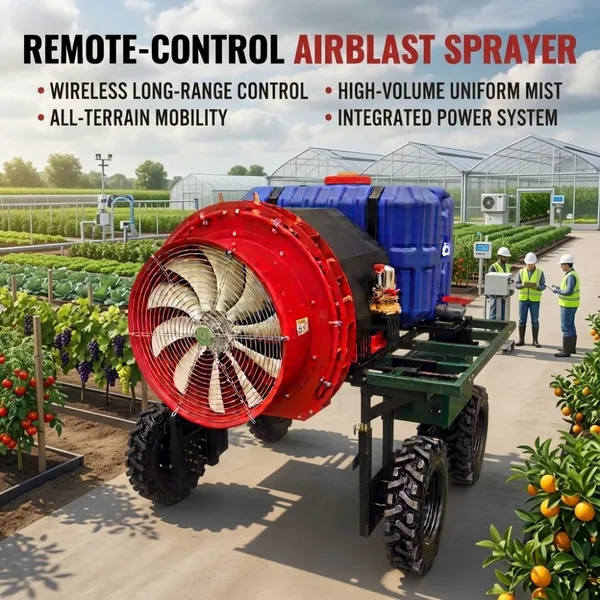 Airblast Orchard Sprayer Remote Control Agricultural Pesticide Spraying Machine for Fruit Farms