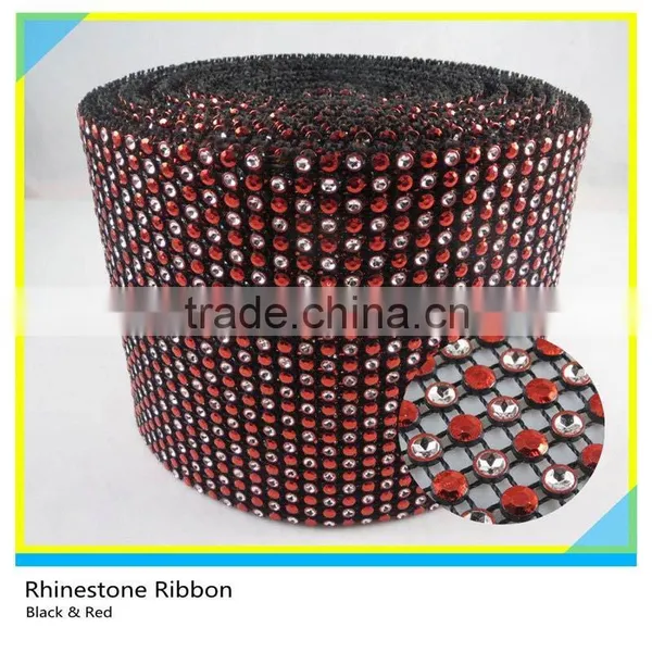 24 Rows Rainbow Heart Shape Decorative Mesh Ribbon 10 Yards Crystal Wrap Roll photo-3