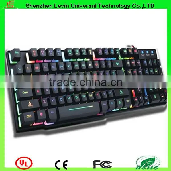 Manufacture Wired USB Mechanical Backlit Colorful USB Keyboard