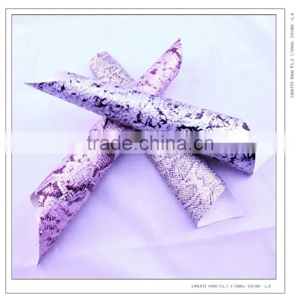 2015 Hot Sell Fashion Snake Pattern Glitter Fabric pu Leather photo-5